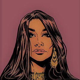 "For the billionth time, فلاح,
                  I am not nor never will be part
                   of the league of assassins. Kindly yours,
                     and tell my dad to die... twice." 

Talia grimaces, her fingers saluting the scrutinizer off.