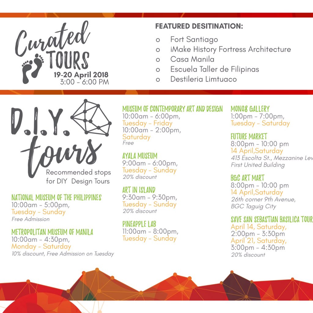 adobomagazine's tweet image. We would like to invite everyone to celebrate creativity with us slated tomorrow until the 22nd April 2018. #DesignWeekPH offers a series of design talks, design tours, hands-on workshops, exhibitions, art booths, live performances etc... #DesignTribesPH