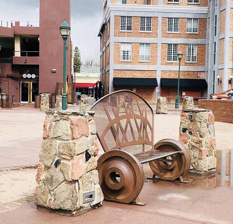 GeorgeMiley's tweet photo. Downtown Flagstaff 
A month ago, on a cold, rainy day.
Step inside the...
Weatherford Hotel, opened 1897
Babbitt Outfitters, since 1888
Grand Canyon strata
Cushion? 
-Hanna Miley
#flagstaff #weatherfordhotel #babbits #outfitters #rainyday #grandcanyon #strata #arizona #seating https://t.co/tIBVuIefIH