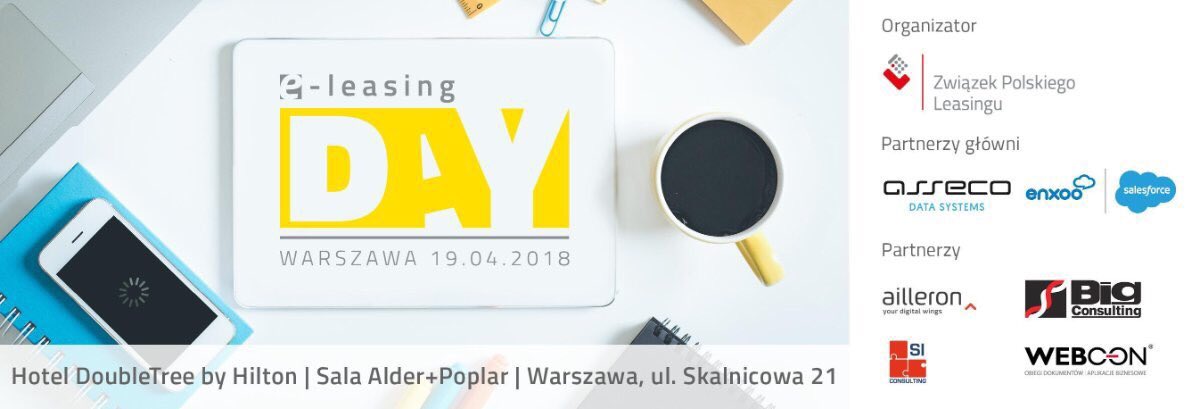 marcin_balicki's tweet photo. Już jutro, pierwszy raz pod egidą Związku Polskiego Leasingu, E-Leasing Day. 
Postaramy się relacjonować.
@millenniumleas 
#eleasingday
@AilleronSA @asseco_pl @enxooteam @salesforce https://t.co/lMOHPl9tAS