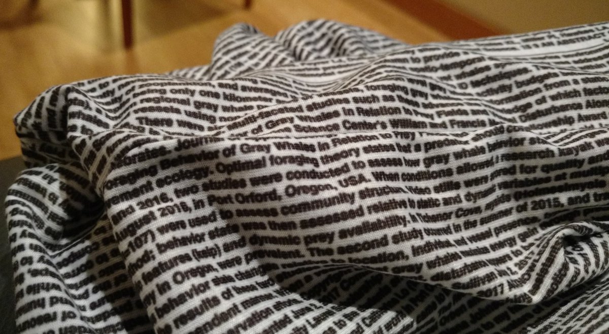 Science_w_Sulli's tweet photo. Sometimes being a nerd is a subtle thing. Sometimes, you print your Master's thesis on a scarf. @GemmLabOSU @litographs #WomenInScience #MarineMammal #Nerd #PrettyFlukingAwesome #WhaleyCool #GradSchoolSuccess https://t.co/wnl0eOiP1Q