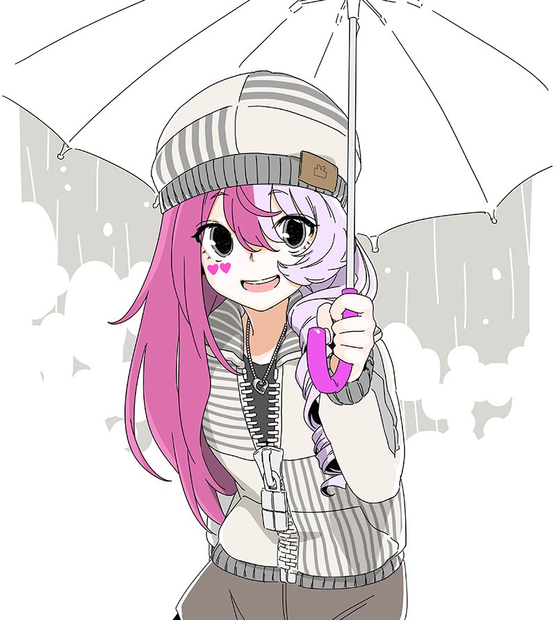 ぽあろ Illustrator En Twitter 傘は一本でいいよね 雨だからお出かけしてる人大変だなーって思って落書きしたけど描いてる間に晴れましたねコレ