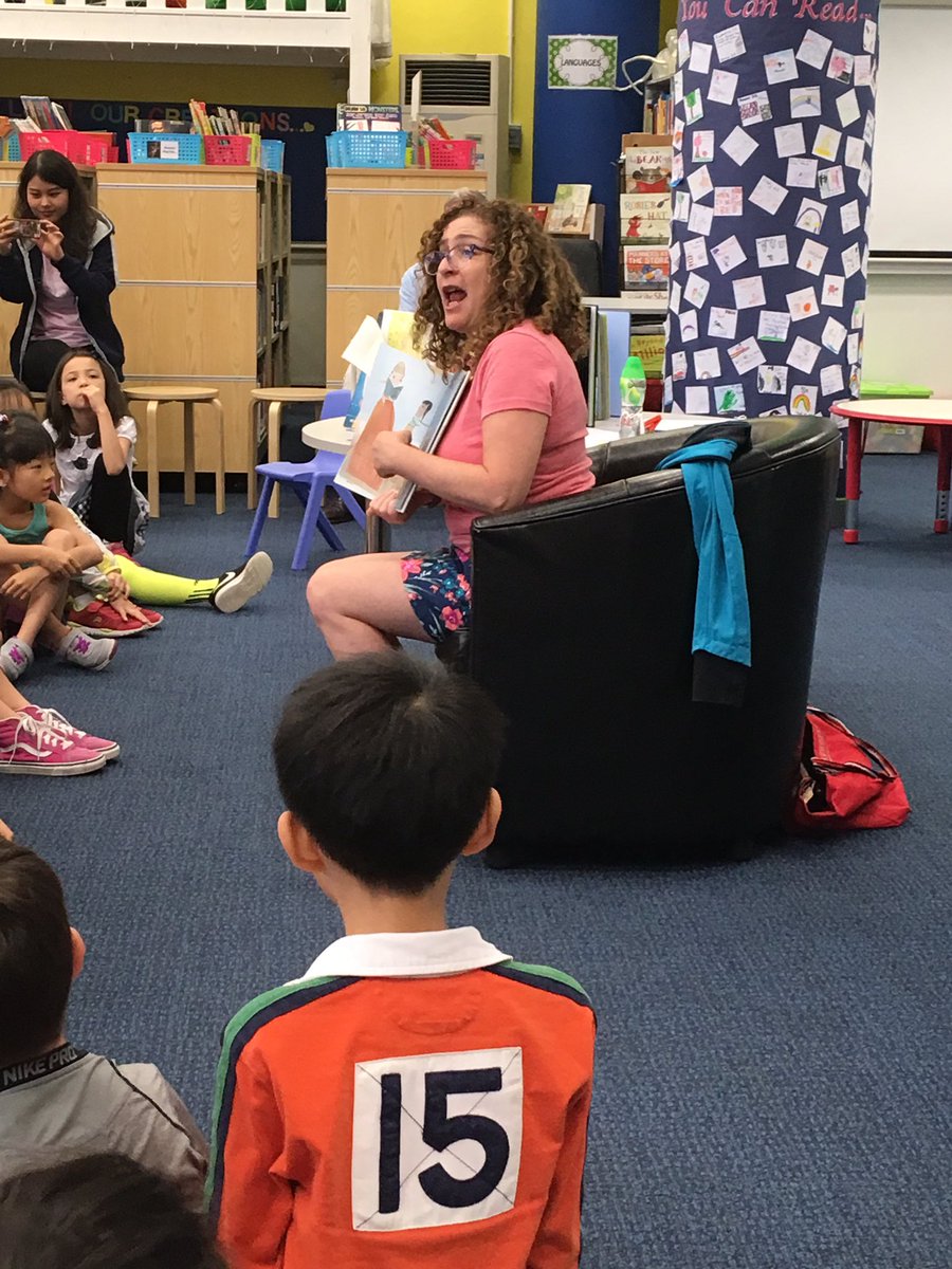 keteaches's tweet photo. Literacy week at #aisgz with visiting author @helainebecker . Activities include dress like a book character and book cover door scavenger hunt. #literacy https://t.co/YrZS7kMNl4