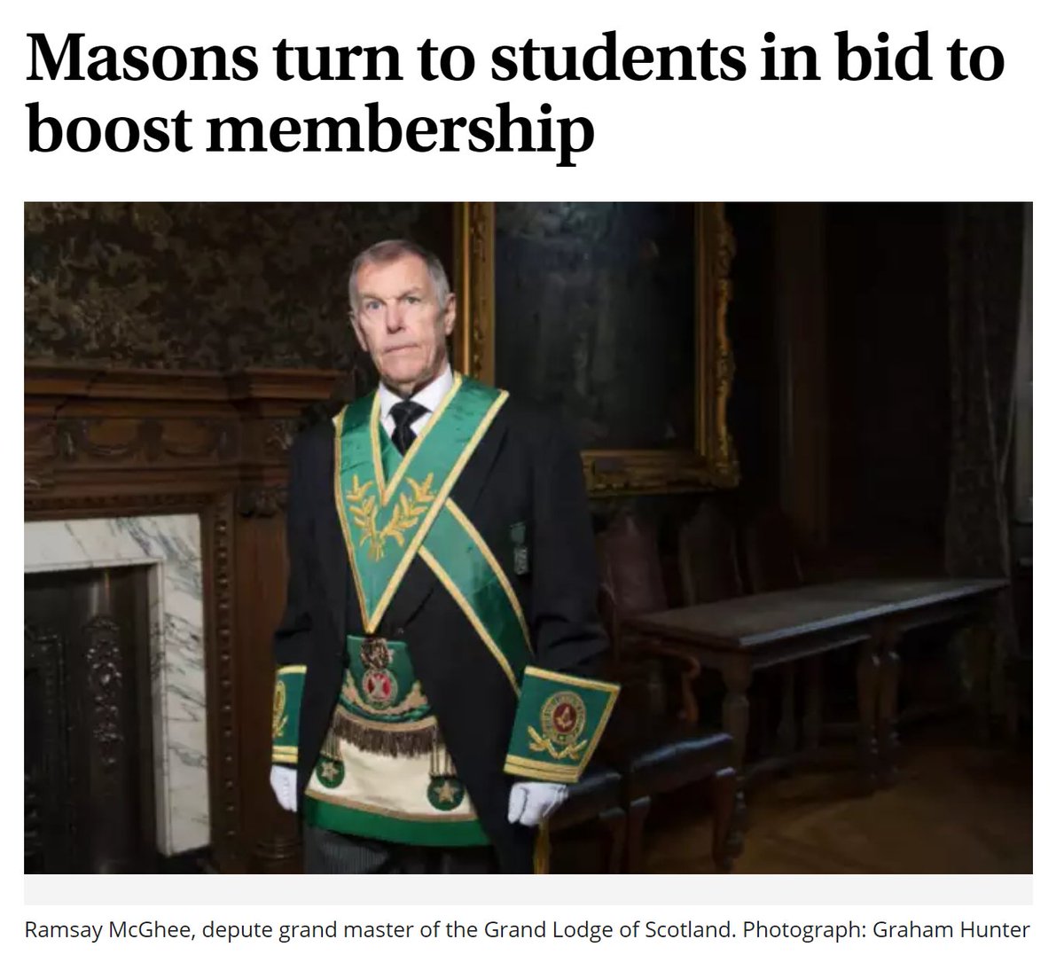 Great article in <a href="/TheScotsman/">The Scotsman</a> about Lodge St David No. 36, the first Scottish Lodge to join the University Scheme, in 2013. Congratulations to its Master, David Cavaye, who has recently been appointed Assistant Grand Director of Ceremonies for 2018. =&gt; goo.gl/zjPG9D