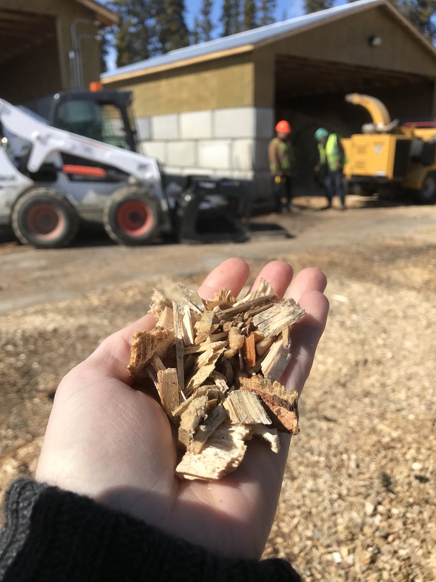 Josie_Osborne's tweet photo. Great tour of the Teslin District Biomass Project from @guntabusiness today. 10 burners heat 10 buildings as the Teslin Tlingit Council reduces its reliance on fossil fuels by chipping waste wood from their sawmill. #biomass #yukon https://t.co/CtnXfVrHEx