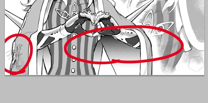 アヴィケブロン先生絵の無断転載報告ありがとうございます。当アカウントは個人で楽しむ以外のご使用は一切許可しておりませんのでよろしくお願いします。一応転載対策はしてるんですけどね見辛いからもうちょっと改善が必要かな(補正かけると見えるくらいに) 