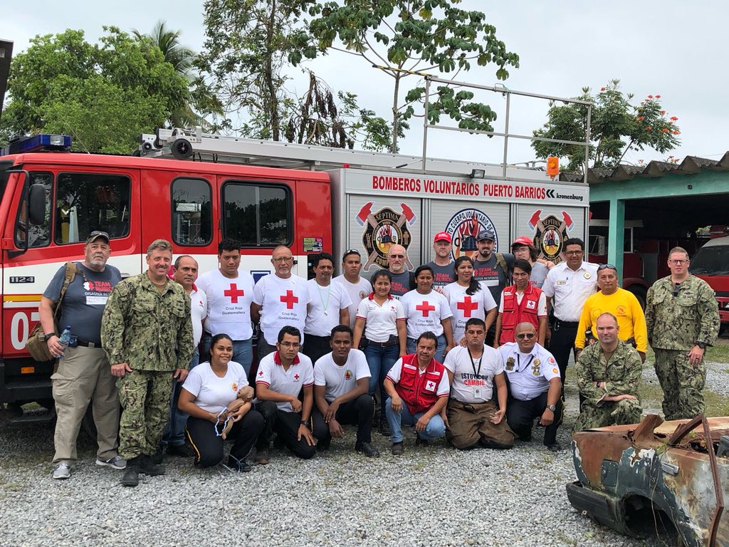 usnavy_cp's tweet photo. @USNavy @TeamRubicon @usairforce team members and the volunteer fire department in #PuertoBarrios #Guatemala perform various drills on the second day of disaster response training during #ContinuingPromise2018
.
.
.
@usembassyguate @NMCCLejeune
#ContinuingPromise #CP18 https://t.co/TBaxRHshyW