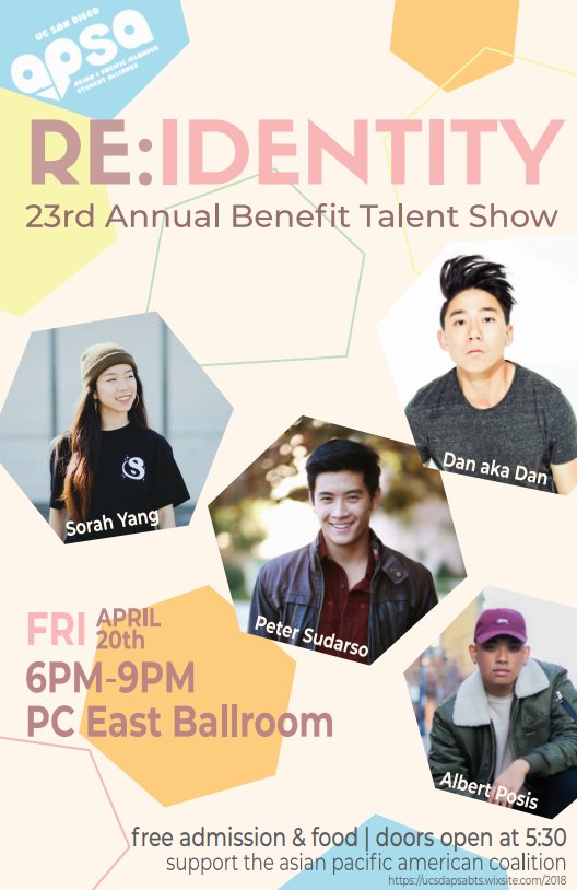 UCSD_APSA's tweet photo. 3 MORE DAYS! Check out our amazing judges and support the Asian Pacific American Coalition. See you this Friday!
#apsabts2018 https://t.co/tFFjyZS3YJ