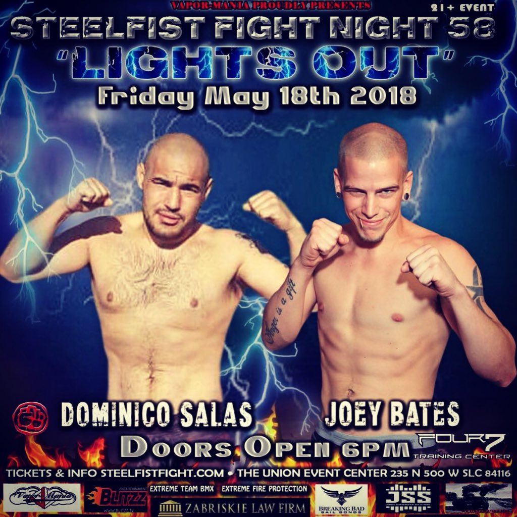 dominico801's tweet photo. May 18th I’m fighting again here in Salt Lake City come out if you can make it time to put on another show #SteelfistFightNight #mma #jiujitsu #UtahMMA #DeathSquad #TheChurchOfWhatsHappeningNow #Utah #SaltLakeCity https://t.co/QXuJqtw1pM