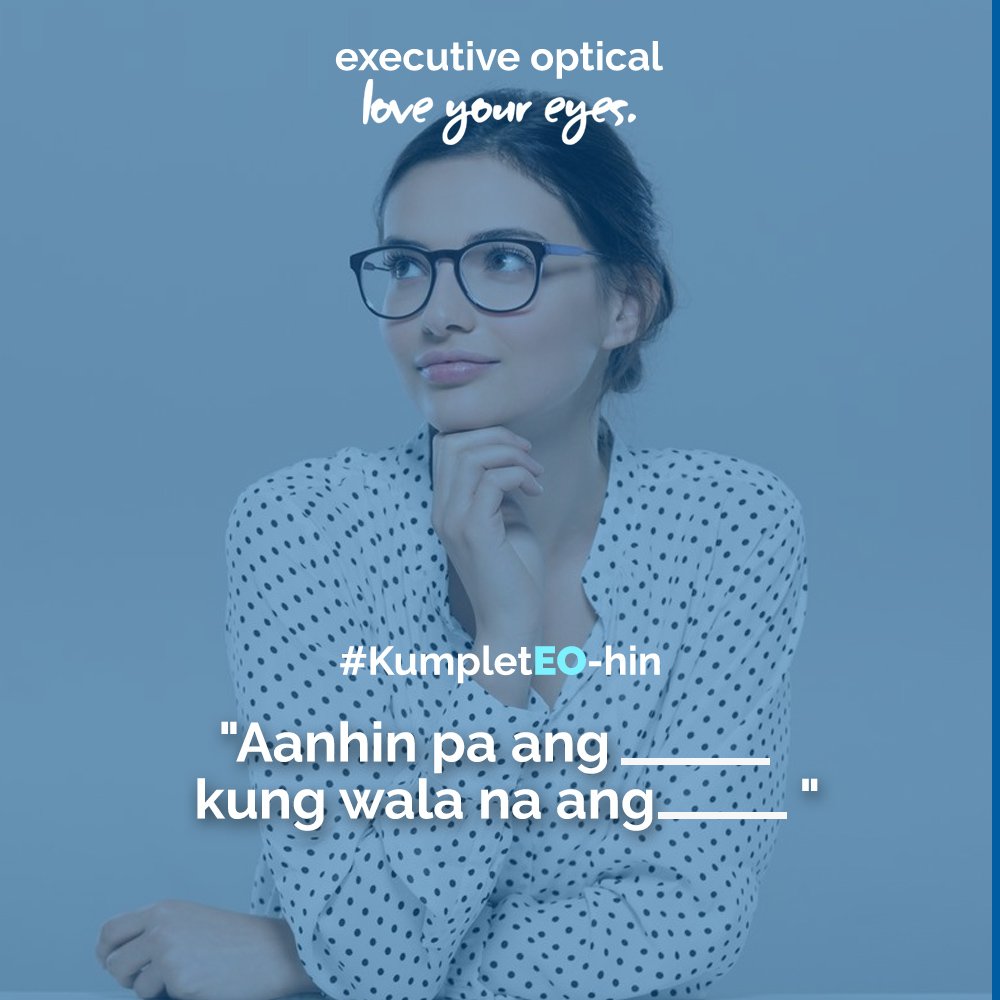 EOLoveYourEyes's tweet photo. Ano si item A na nawawalan nang saysay kapag wala si item B? 
Please, walang sasagot ng "damo" at "kabayo" ha! 😅
Tweet your responses, use the hashtag #kumpletEO, and tag us! Baka manalo ka nang P1,000 worth of EO GC! 3 Winners will be announced on April 23. https://t.co/S962IrH7Fm