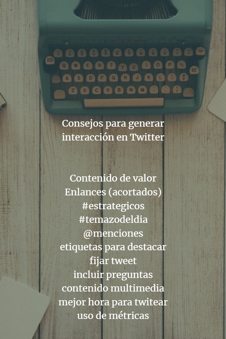 Luulm's tweet photo. Consejos para generar interacción en Twitter @equipo110 https://t.co/s2jnGtOJIV