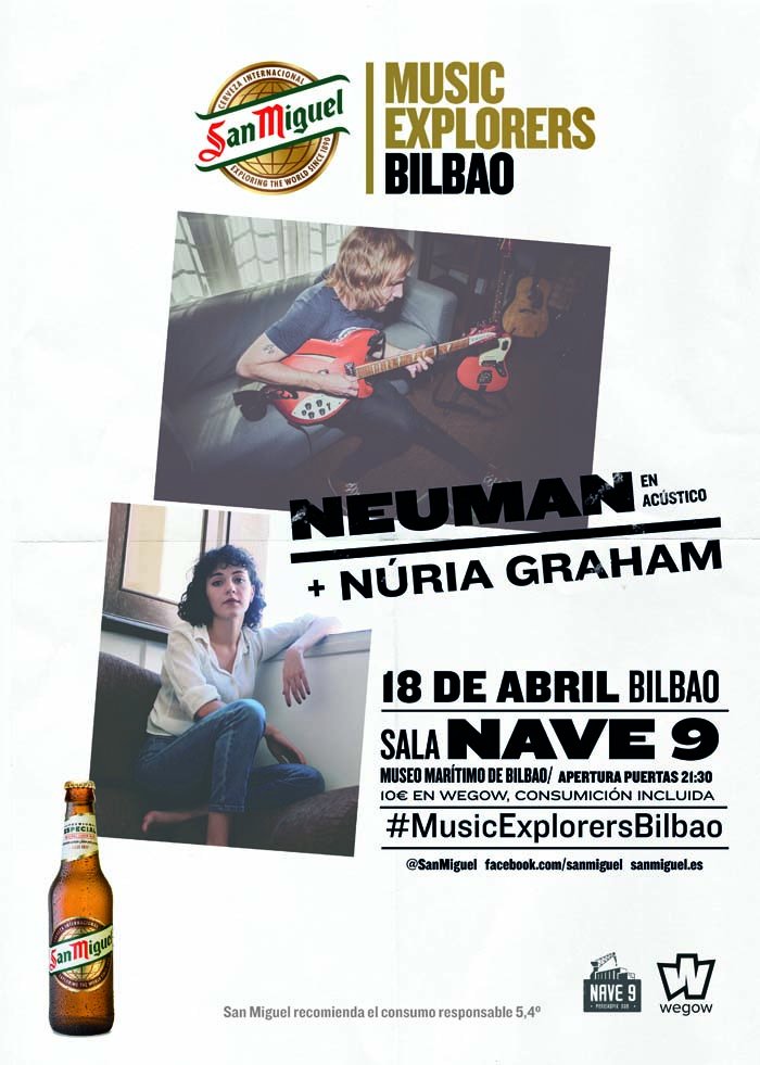 Esta noche, <a href="/NEUMANmusic/">Neuman</a> en #acústico + <a href="/nuriagraham/">Núria Graham</a> en NAVE 9 @MaritimoBilbao a las 22:00 Dentro del ciclo <a href="/SanMiguel/">Cervezas San Miguel</a> #MusicExplorers #Bilbao #Music Entradas limitadas: bit.ly/2HsFu8Y