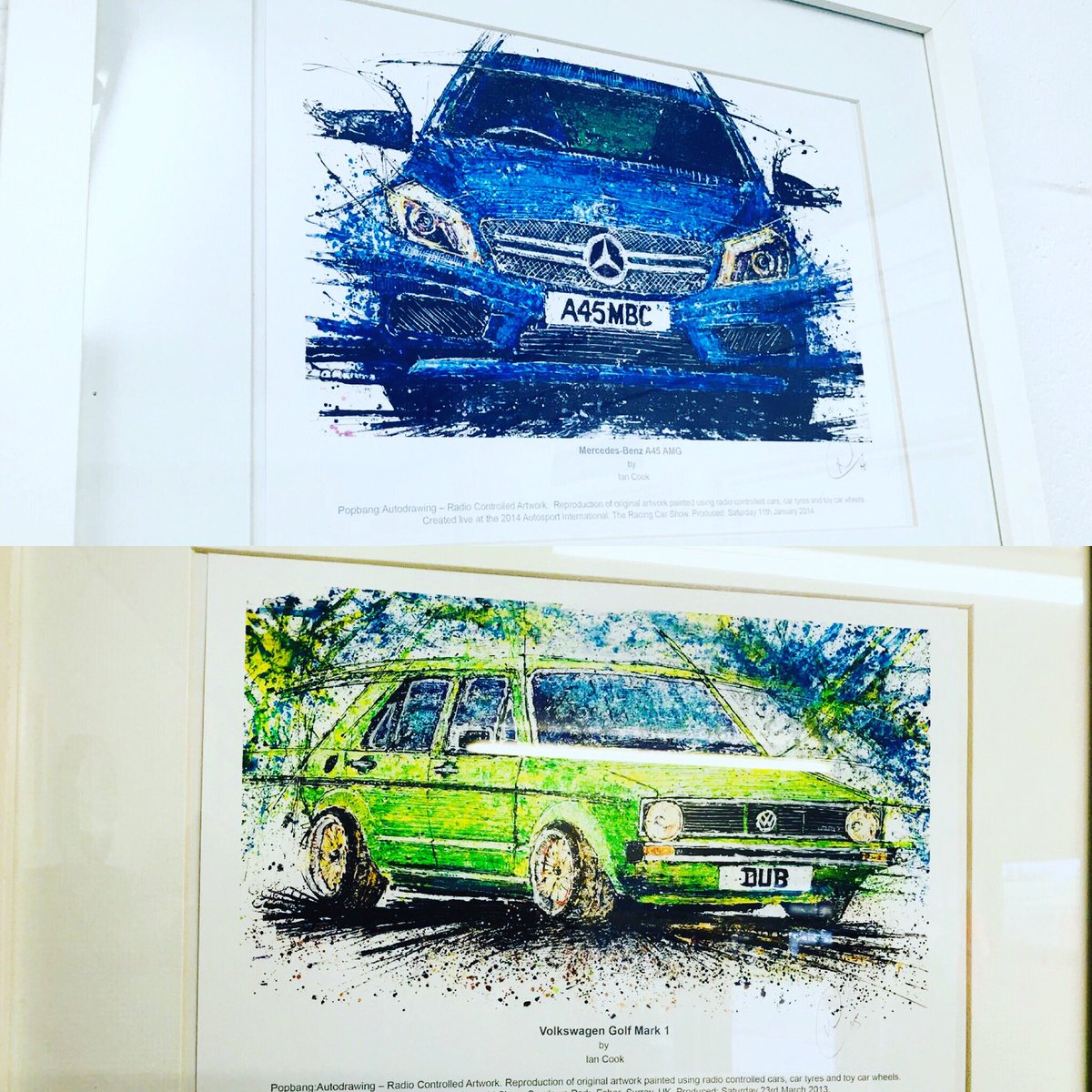 threepointautos's tweet photo. When you visit us, you’ll see two awesome artworks from @Popbangcolour; the A45 AMG, and a mk1 VW Golf (a vehicle that I own; work in progress 😂) We’ve had many comments on these eye-catching prints from the very talented Ian Cook - they really brighten the walls 👍🖍🚙🎨👌 https://t.co/sSCTg73z78