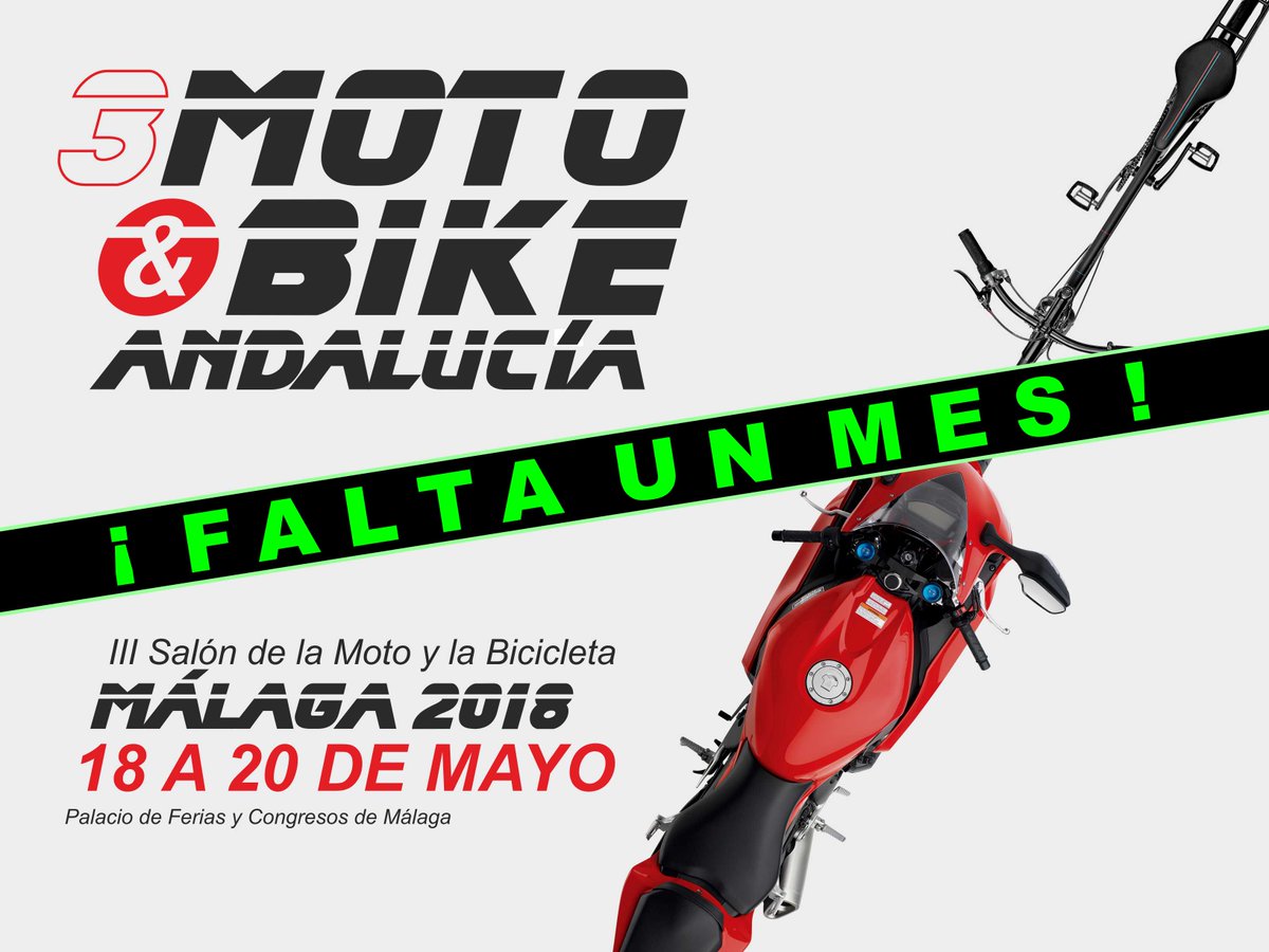 Dentro de un mes en el <a href="/Fycma/">Fycma</a> de #Málaga, podrás ver las últimas novedades del sector de la motocicleta y la bicicleta. ¡Te esperamos!
#MotoBikeMálaga