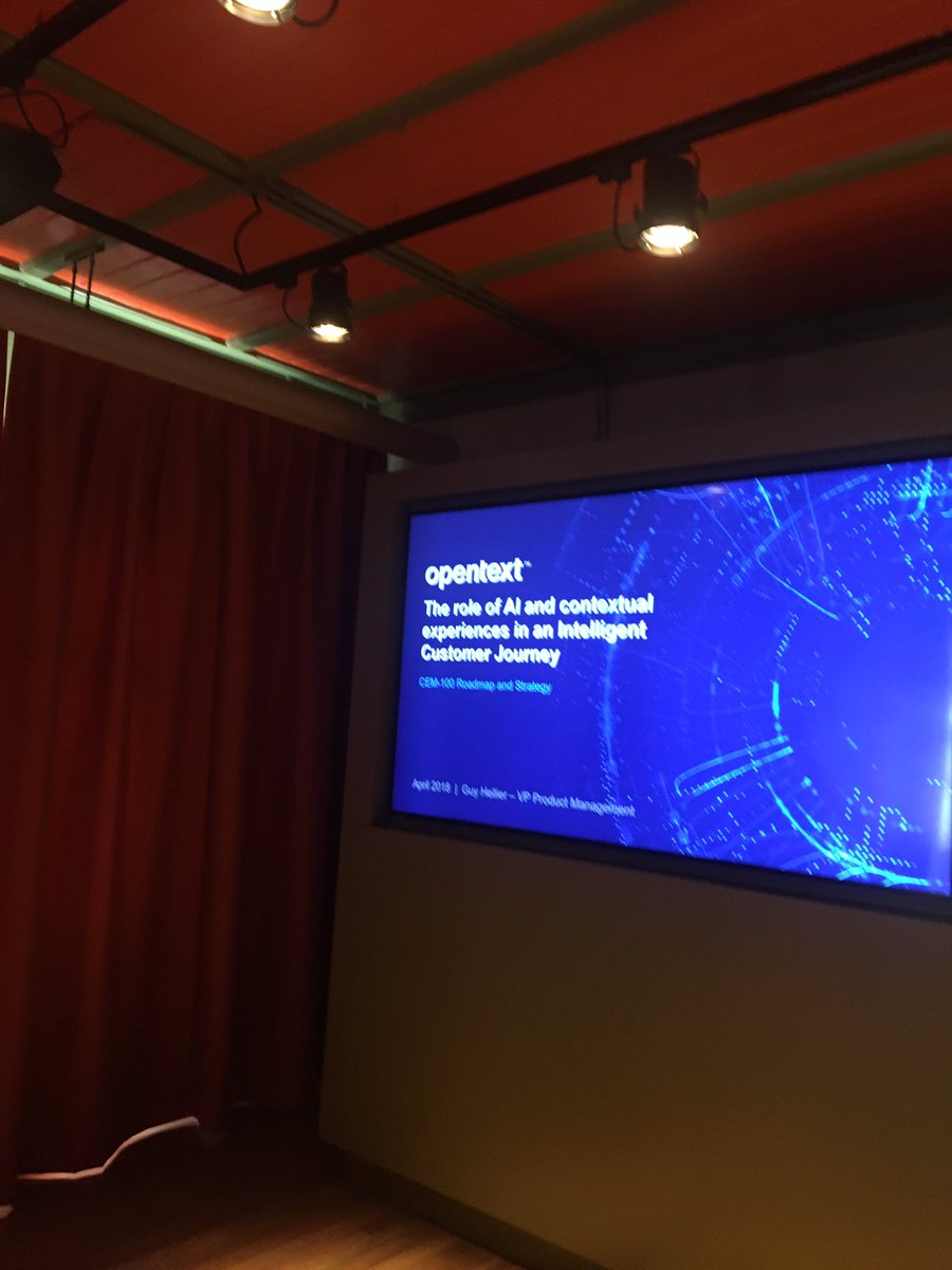 chrisaskland's tweet photo. AI in contextual experiences breakout session about to start! Next up is Exstream what's new and Roadmap session @OTExstream #OTinnovate https://t.co/7PXSjT6OQm