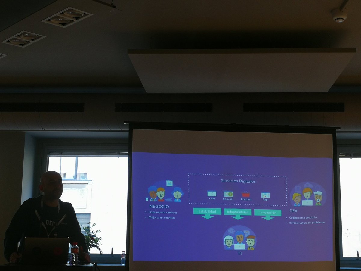 IcanadasM's tweet image. Hablando de la implantación de #continuous_integration con @JiraServiceDesk en @yimby_bilbao gracias a @deiser