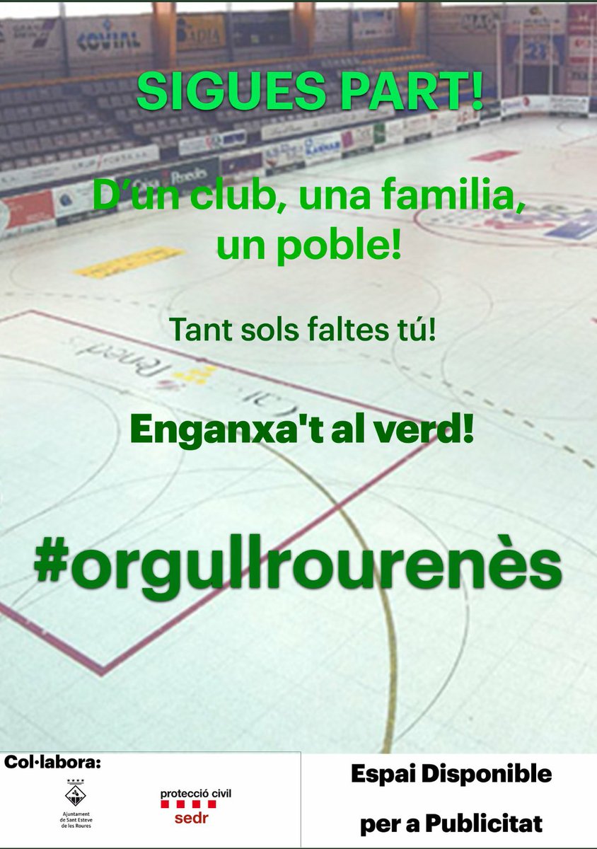 El proper Dissabte tenim un impprtant partit i necessitem el vostre suport. Obertes noves inscripcions per a socis. Raó:perfil twiter