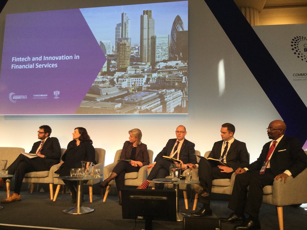 IOMGovernment's tweet photo. . @IOMDfEnterprise CEO @MarkLewin_IOMG contributes to the Commonwealth Business Form panel discussion on fintech and innovation in financial services @CWEICofficial #CHOGM2018 https://t.co/67KjjmjbRS