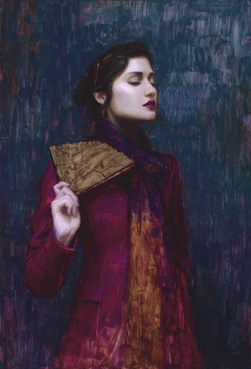 AaronWesterberg's tweet photo. Solo Exhibition NoH/Wave June 16th Los Angeles ——>
“Rivi with Fan” 32x24 oil on panel (slight crop) #westerberg #Fineart #oilpaint #red #oil #New #June16th #Rivi #artwork #work #Show #NohWave #Beautiful #Female https://t.co/vUVsKKiL8n