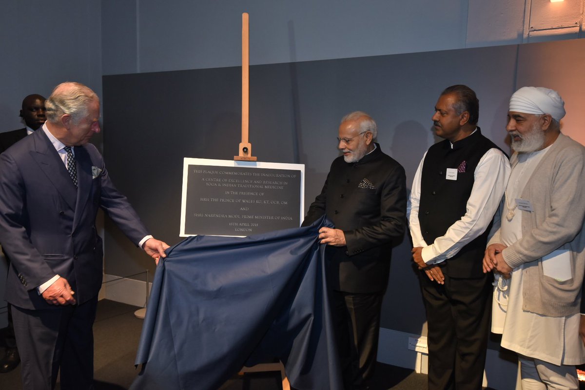 narendramodi's tweet photo. Witnessed the 'Illuminating India exhibition' at the @sciencemuseum, with The Prince of Wales. The exhibition showcases India’s rich history in science, technology and innovation. @ClarenceHouse https://t.co/j51ePci9lR