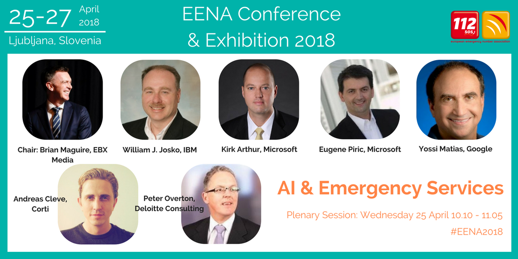 112_sos's tweet photo. “We should always be looking for ways that new innovations and technologies can be used to keep citizens safer.” @JeromeEENA 

How can #AI work alongside emergency services to improve response? We’ll be discussing #ArtificialIntelligence &amp; #tech4good  at #EENA2018 https://t.co/3Dm7hxh71B