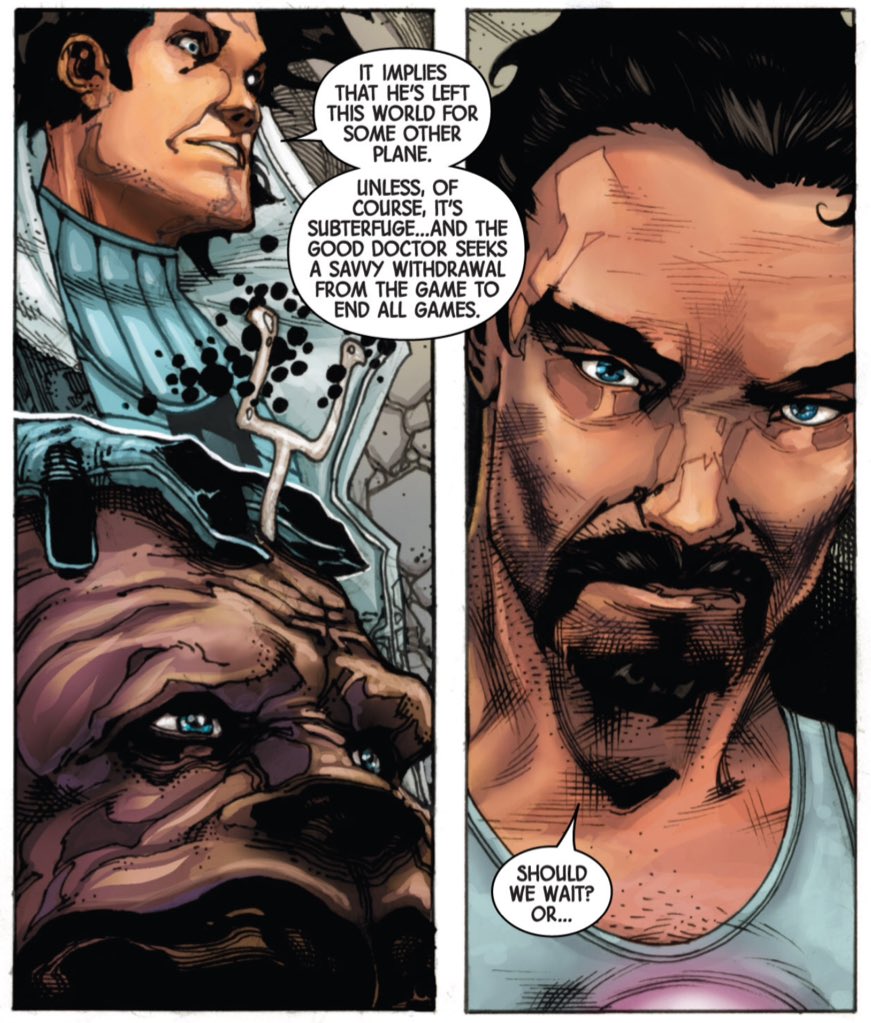 "The game to end all games."Hickman wears his "Game of Thrones" influences on his sleeve, most obviously when his story builds to "Secret Wars", but quite clear before it.(New Avengers #15.)