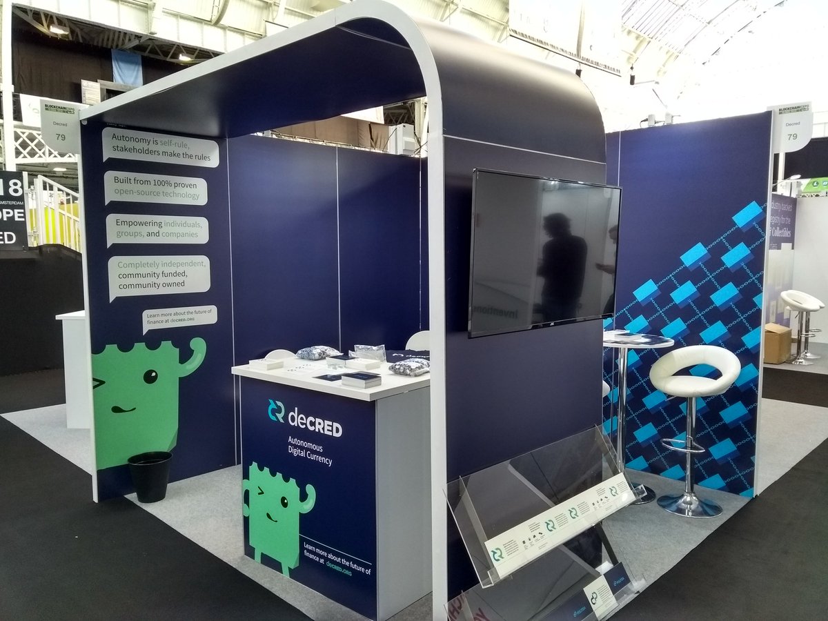 NoahPierau's tweet photo. Excellent work everyone! Doors are opening soon... @decredproject welcomes you at @Blockchain_Expo! #Decred #BlockchainExpo $DCR #blockchain #Crypto https://t.co/MDt2kgzLJR
