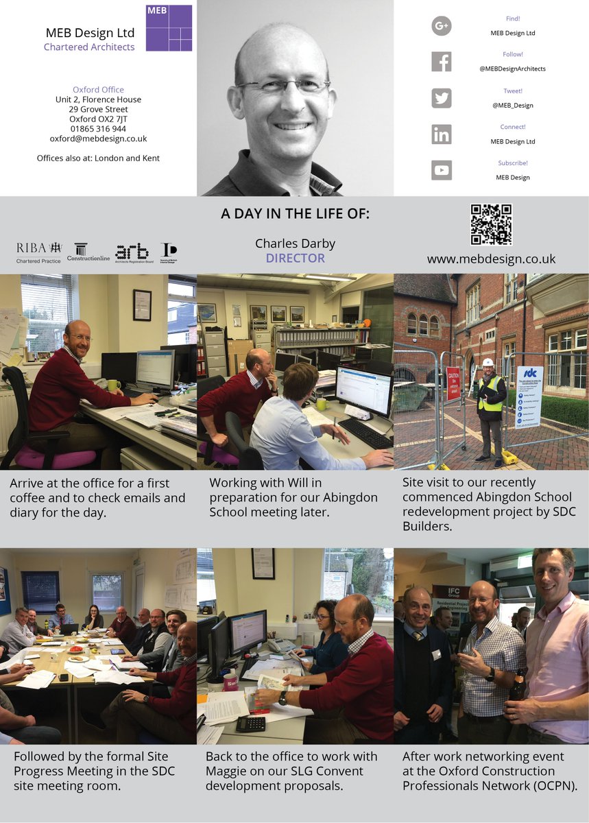 MEB_Design's tweet photo. Check out how #Director #CharlesDarby's spends his typical #WorkDay. How does your day pan out?
https://t.co/GIf0VKsadQ
#ADayintheLifeof #MEBDesignLtd @abingdonschool @sdcbuilders #ocpn #slgconvent #management #networking #relationshipbuilding #communities #architecture https://t.co/CGpy9paXf2