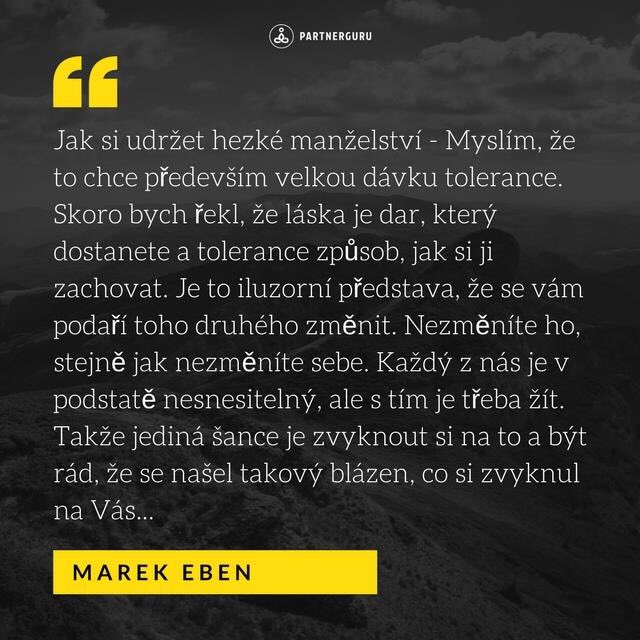 seznamka_PGuru's tweet photo. partnerguru #marekeben #citaty #citatycz #manželství #štěstí #seznamka #seznamtese #quotesoftheday #czechdating #milujicesko #praha❤️ #citatyslavnych #citátyslavnýchosobností #primalidi #singlelife https://t.co/9e4ZMt48XS