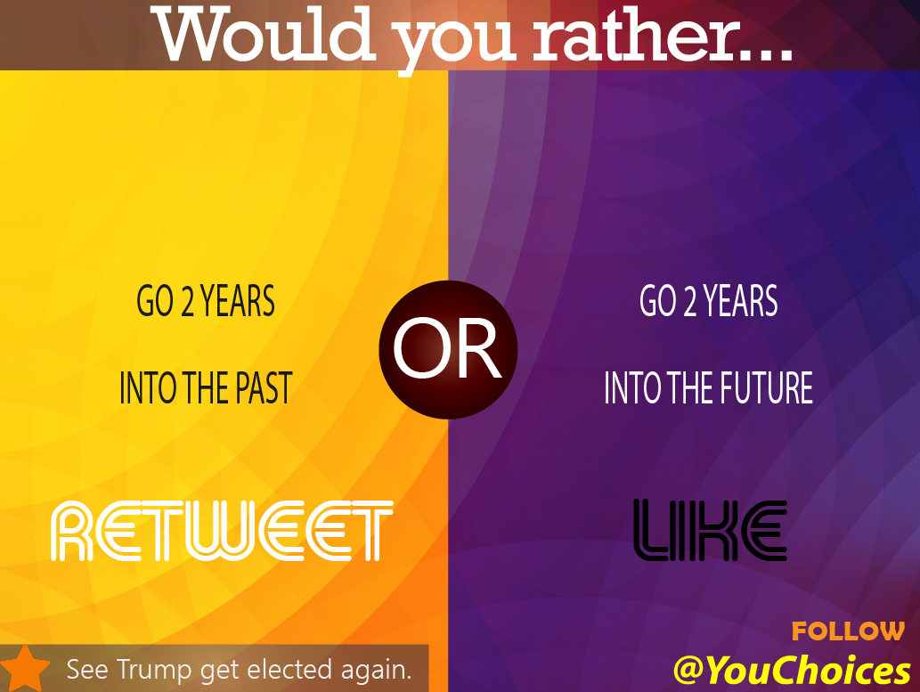 YouChoices's tweet photo. 2 years? https://t.co/YuptYr2msV