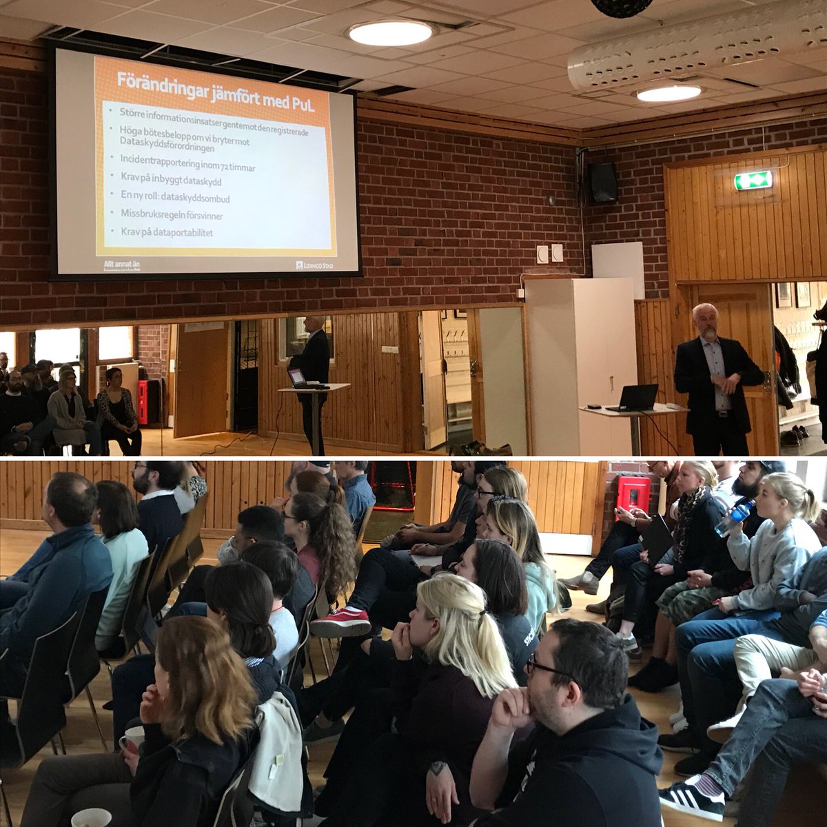 Stormöte med ungdomsavdelningen, @bjorn_lidingo berättar om nya dataskyddslagen. #fritid #LKF