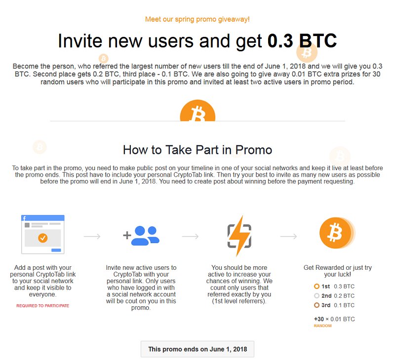 Take part in #CryptoTab special #promo. Invite new user &amp; get 0.3 #BTC bit.ly/CryptoTabNet $ETH $OMG $NEO $LTC $VTC $VIA $ZEC $DASH $STRAT $XEM $BTS $GRS $NCASH $CVC $GAS $LUN $MTL $BCC $BCH $BTG $POWR $QTUM  $XLM $ADA $ADX $LSK $STEEM $IOTA $ZEN $WABI $NCASH #CRYPTO #BITCOIN