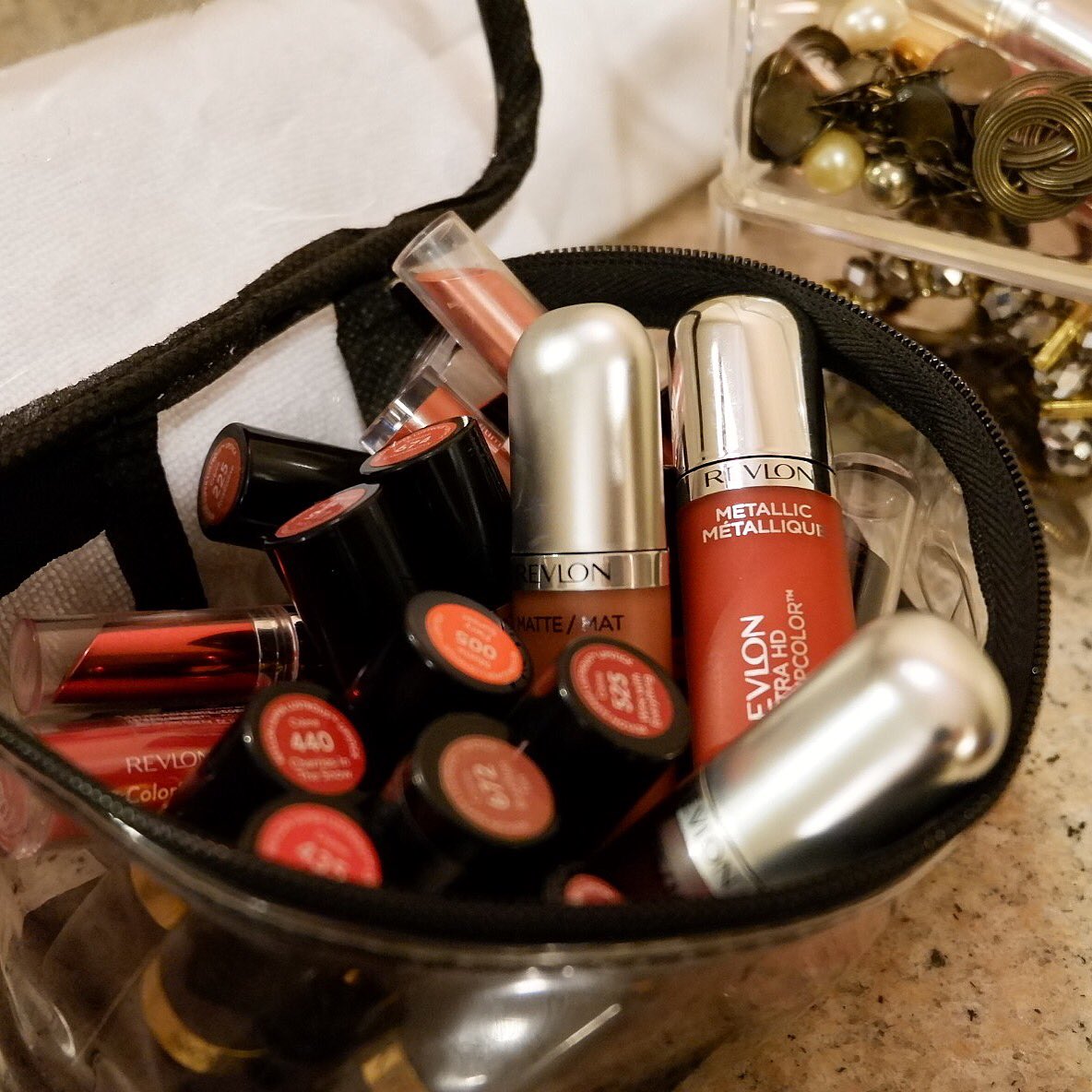 RevlonPHL's tweet photo. When in doubt, bring ‘em all. Who’s guilty of this? 🙋🏻♀️✈️ #packingforatrip #lipsticklover #boldlipsticks https://t.co/X12fIDnAql