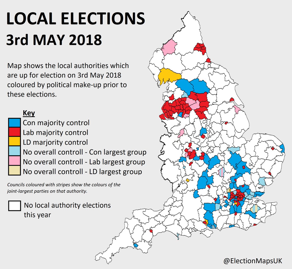 Election Maps Uk On Twitter Now Were Are In The Thick Of Campaigning For Le2018 Here Is A Map Showing Which Councils Are Up For Election This Year All In England