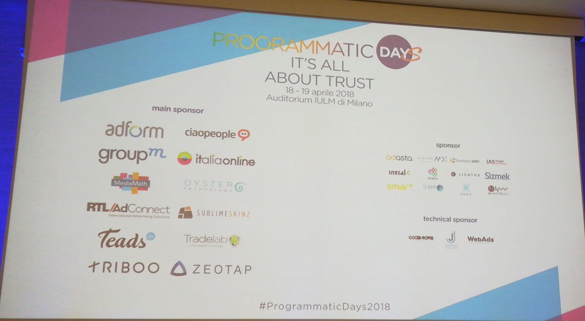 crismuss's tweet image. It&apos;s all about trust #ProgrammaticDays2018 io ci sono!