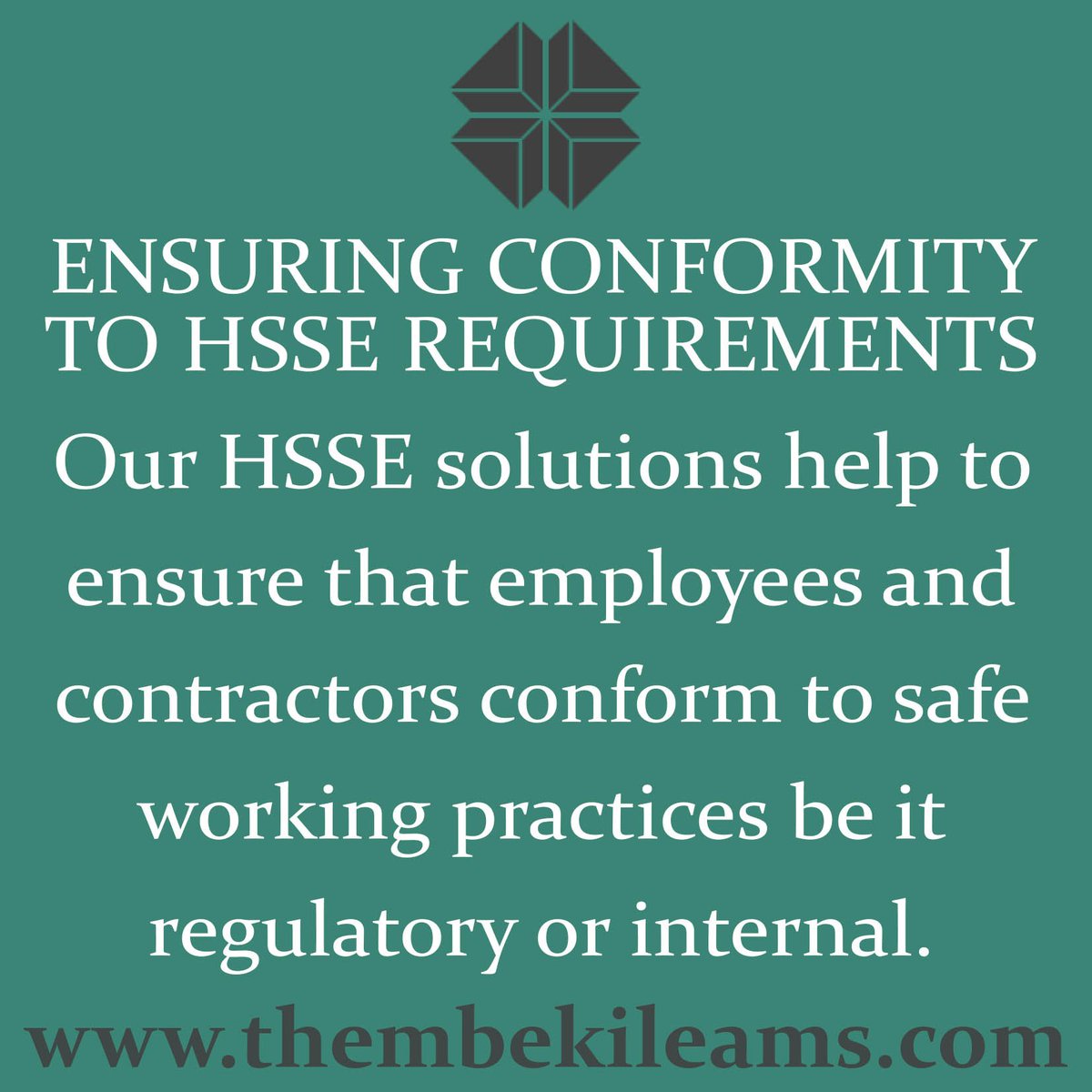 ThembekileAMS's tweet photo. ENSURING CONFORMITY TO HSSE REQUIREMENTS Vereeniging 016 423 2283 | George 044 877 0215 | https://t.co/FYbdhJCaJn https://t.co/UFCLNxW5JV