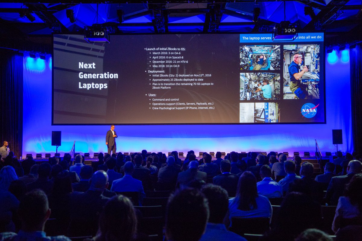 HP_Australia's tweet photo. Ever wondered what it would be like to be an International Space Station Manager at @NASA?  Stephen Hunter covers all things ISS operations and management at #HPEvolution https://t.co/wHOM5tCNvZ