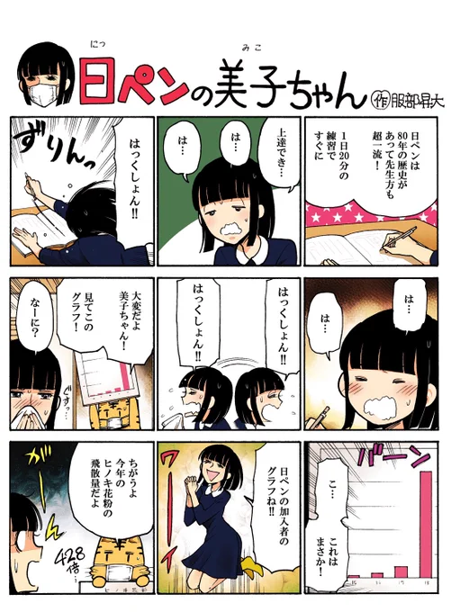 ぶぁっくしょーい!くしゃみがひどいわ!さりとて今日も!日ペンよね! 