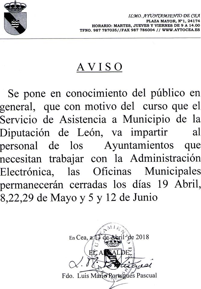 SahagunDigital's tweet photo. Ayuntamiento de Cea informa -- #CeaLeon #leonesp #AyuntamientodeCea https://t.co/NnXiMZAL3s