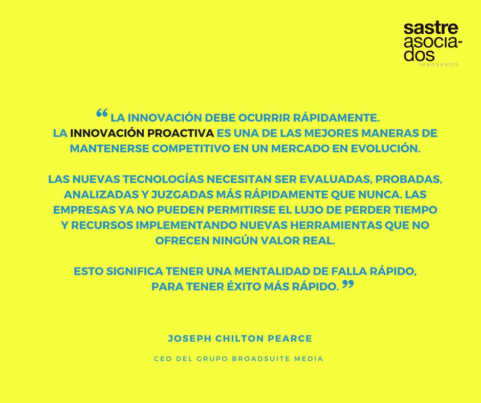 SastreAsociados's tweet photo. La #Innovación proactiva es la manera de mantenerse competitivo en un mercado de cambios. #makeInnovation https://t.co/IGerDeQ0G9