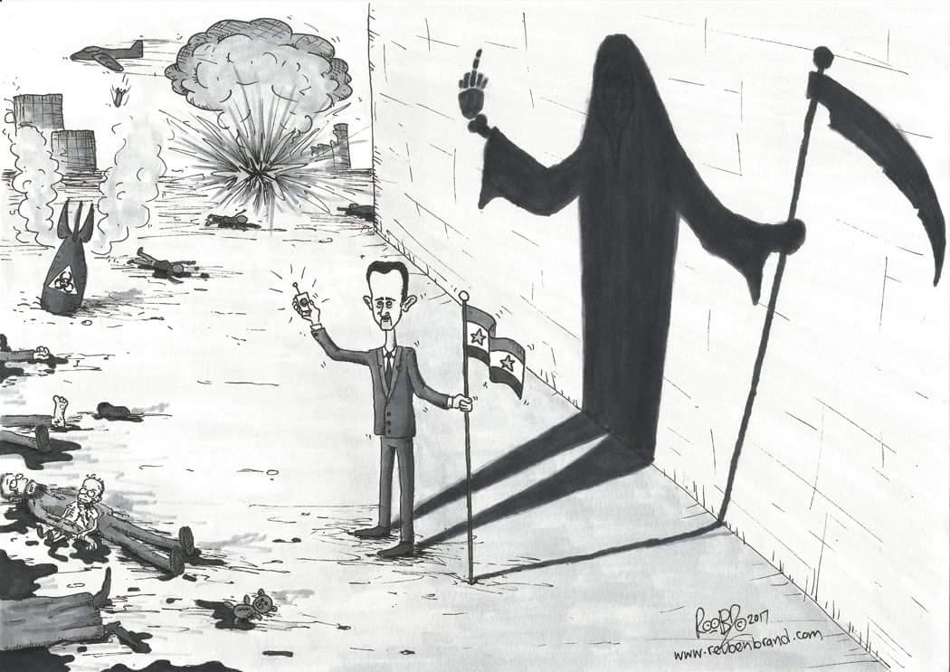 ReubenBrand's tweet photo. Trump logic: Bomb Syrians to teach Assad a lesson for bombing Syrians. #trump #Assad #Syria #SyrianStrikes https://t.co/WLL0EvkjDy