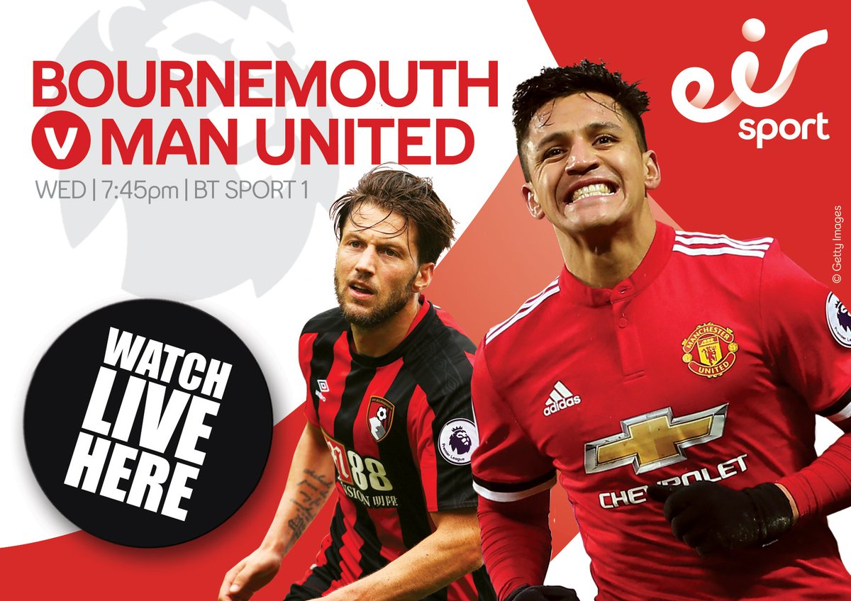 ⚽️Live <a href="/premierleague/">Premier League</a> action tonight on the eir Sport pack ⚽️
🍒<a href="/afcbournemouth/">AFC Bournemouth 🍒</a> v <a href="/ManUtd/">Manchester United</a> 👺
📺BT Sport 1
⏱️7:45pm