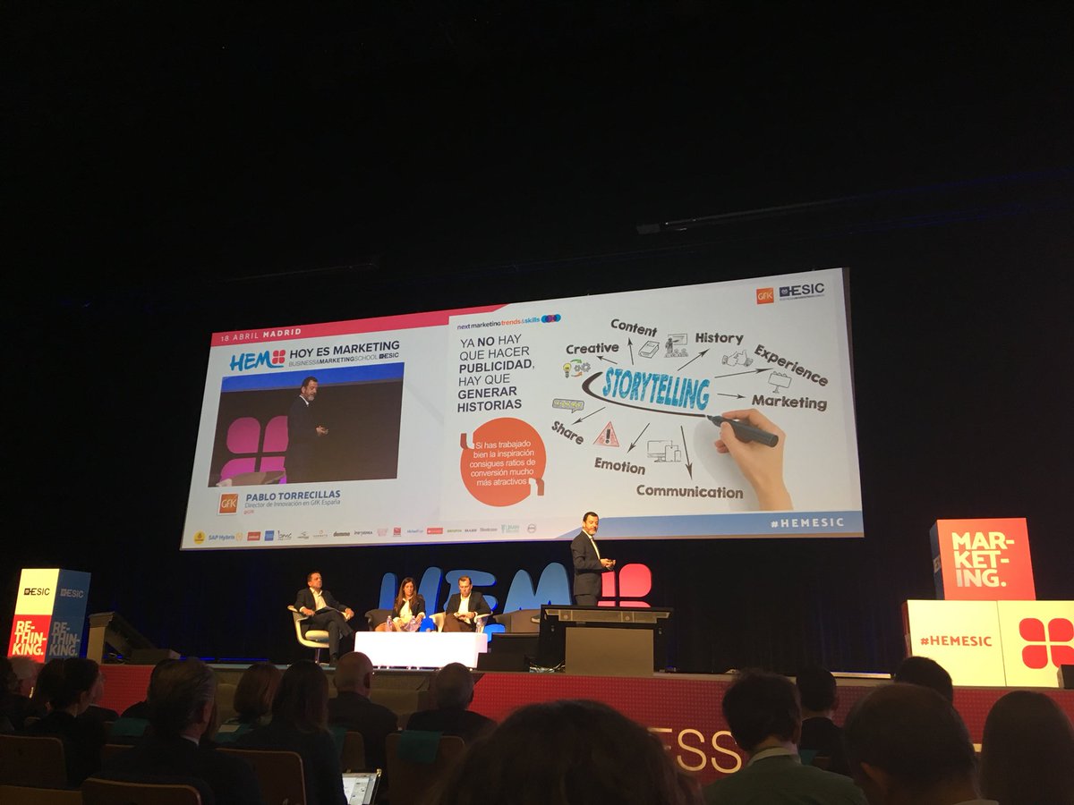 ManuelCMU's tweet photo. Director de Innovación en @GfK 
#HEMESIC @ESICEducation @ESICMadrid 
“El #Marketing se está transformando” 👏🏼👏🏼
“Tiene que hacerlo más rápido que el propio consumidor” 👌🏼👌🏼
“Pasemos de hacer PUBLICIDAD a GENERAR HISTORIAS” 🔝🔝 https://t.co/6hVbyxxg7y