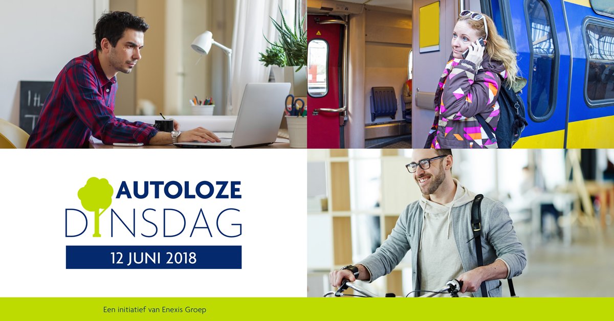 Op 12 juni organiseren we de #AutolozeDinsdag.

Een dag waarop we de auto laten staan. En bewust kiezen voor een duurzaam alternatief. Zo besparen we veel CO2-uitstoot.

Doen jullie ook mee? Kijk voor informatie op ➜ autolozedinsdag.nl