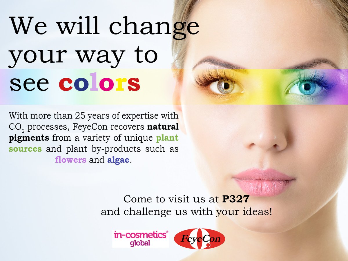 Didn't you pass by yet? Then come along at #Incos2018 

Visit us at the stand P327, hall 7. We will change you way to see #colors 🧐 with our #naturalpigments and #CO2 processes.

Don't miss it!