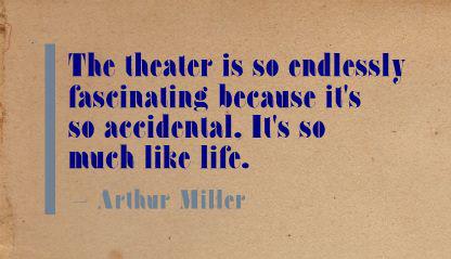 A bit of #WednesdayWisdom from Arthur Miller... "The theatre is so endlessly fascinating because it's so accidental. It's so much like life." Having just finished <a href="/IslandSongLDN/">ISLAND SONG LONDON</a> and so much feedback on it being so relatable, we couldn't agree with this more! #theatre #life