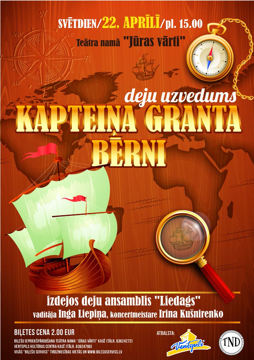 TDK_Liedags's tweet photo. Visi laipni aicināti uz deju uzvedumu "Kapteiņa granta bērni" 22.aprīlī pl. 15:00 @jurasvarti (: https://t.co/xstCHUt9FJ