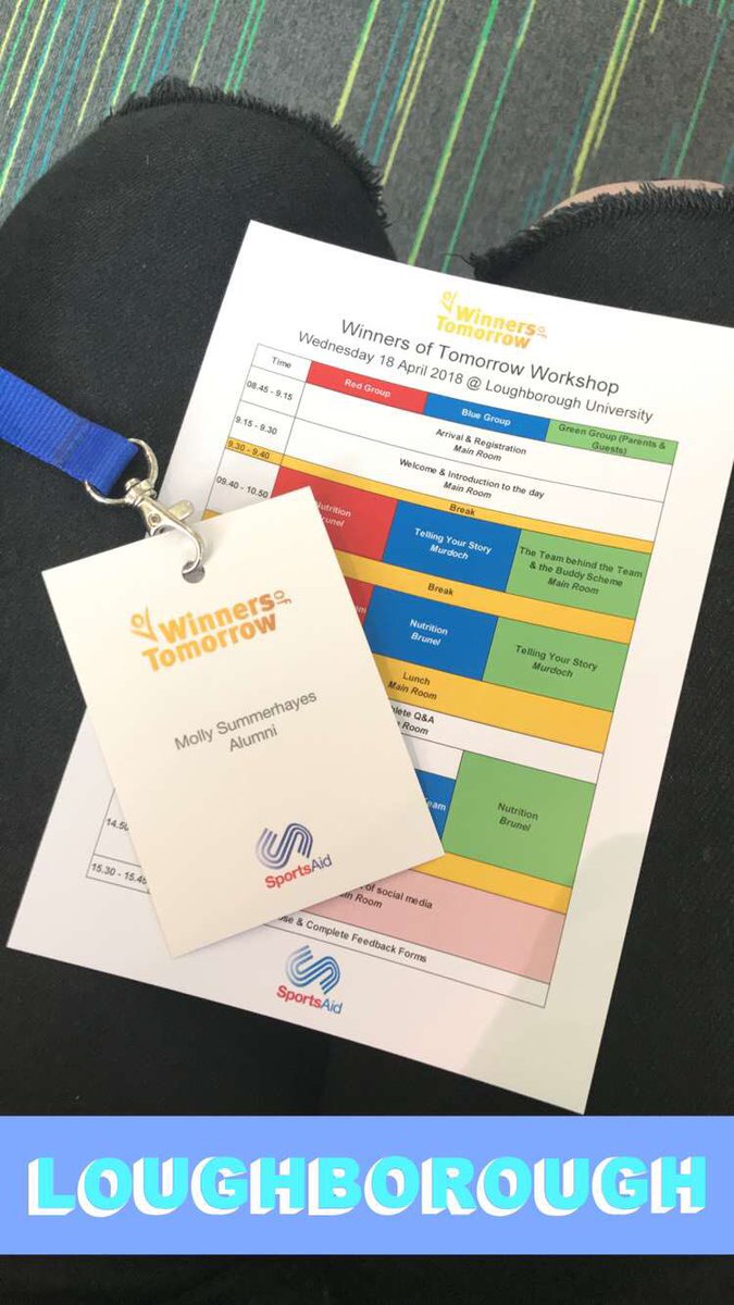 MSummerhayess's tweet photo. Exciting day ahead at the Winners of Tomorrow Workshop with @TeamSportsAid at @lborouniversity 😜😁 https://t.co/stea7ZfF9E