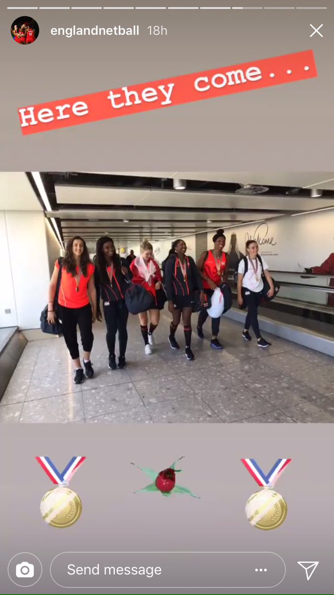 So nice to be welcomed home at the airport yesterday by so many lovely people. &amp; to everyone for all the messages, truly feeling the Netball love right now. I couldn’t be prouder to be a part of it &amp; share this with you all! ❤️🦁🏴󠁧󠁢󠁥󠁮󠁧󠁿🌹 #onebigfamily