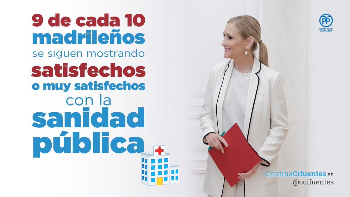 reginaplaniol's tweet photo. Los madrileños otorgan un sobresaliente a la Sanidad de Madrid. 9 de cada 10 se declara satisfecho o muy satisfecho de la atención recibida 👏👏👏👏👏 https://t.co/e4XRbsEZWW